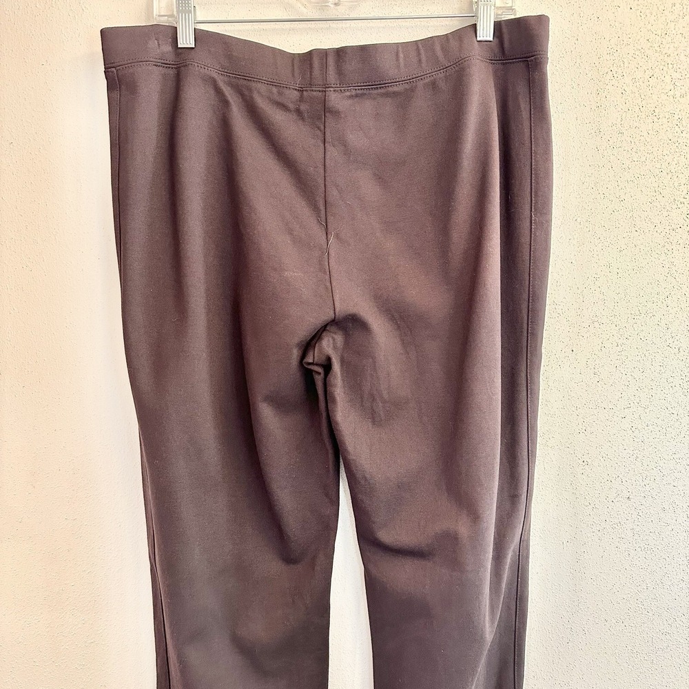 Susan Graver Liquid Knit Pants Womens Large Brown Straight Leg Pull On Career - Picture 7 of 10